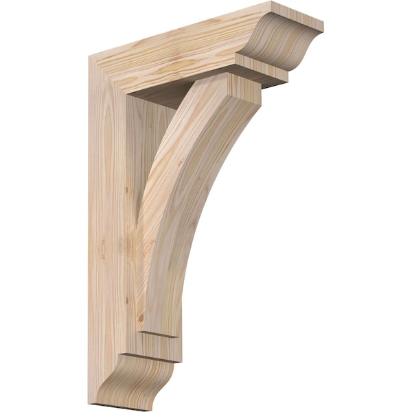 Ekena Millwork Thorton Traditional Smooth Bracket w/ Offset Brace, Douglas Fir, 5 1/2"W x 16"D x 24"H BKT0604X16X24THR01SDF - main